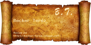 Becker Teréz névjegykártya
